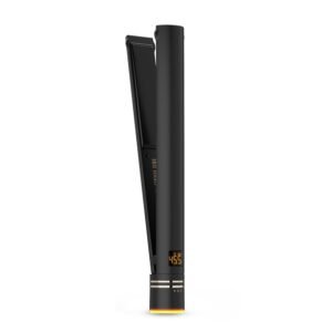 Black Gold Ionic 1 1/4 Inch Flat Iron, Use as Straightener for Sleek Straight Hair or Use Rounded Edges for Shiny Curls and Waves, Stylist-Preferred