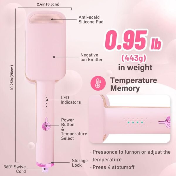 Deep Beach Waver & Curling Iron, Ionic Waver Hair Curler Tool, Ceramic 3 Barrel Curler Wand for Short Hair Women (Pink)