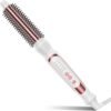 Heated Round Brush, Ceramic Tourmaline Ion 1/2 inch Curling Iron, Hot for Fluffy Thermal Brush Curling Wand, Suitable for All Hair Types Tool (White, 0.5 inch)