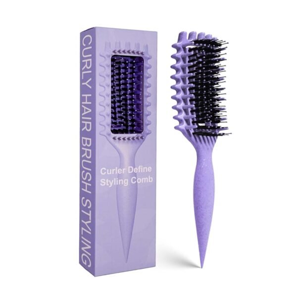 Curly Hair Brush Candybrush Curl Defining Brush for Detangling Shaping and Defining Curls for Women, Men, Wet & Dry Hair (Purple)
