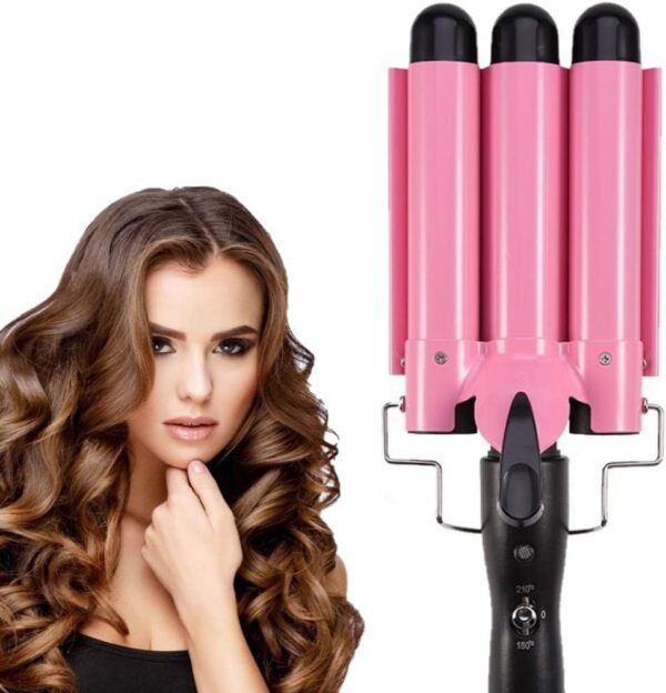 Hair Curling Iron 1 inch 3 Barrel Hair Crimper Ceramic Two Gear Temperature Control Hair Waving Styling Tools