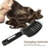 Vent Blow Dryer Hair Brush, Women Thick Long Curly Paddle Detangling Massage Brush, Fast Drying Straight Volume Comb, Curved Anti Static Styling Tool for Wet/Dry Hair