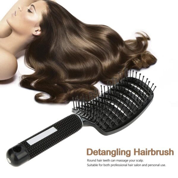 Vent Blow Dryer Hair Brush, Women Thick Long Curly Paddle Detangling Massage Brush, Fast Drying Straight Volume Comb, Curved Anti Static Styling Tool for Wet/Dry Hair