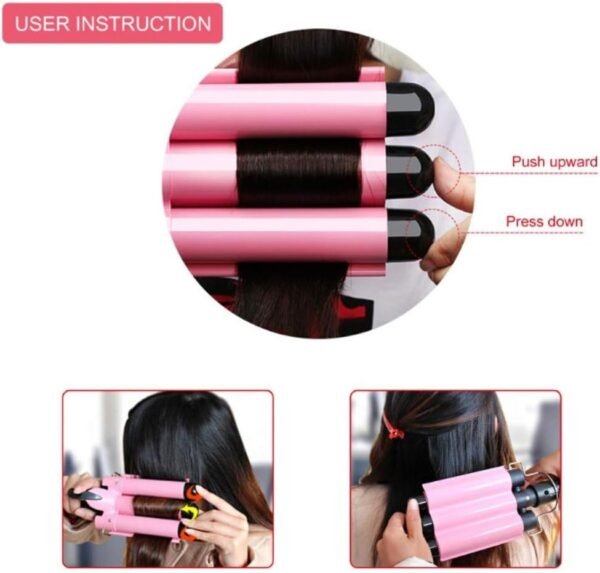 Hair Curling Iron 1 inch 3 Barrel Hair Crimper Ceramic Two Gear Temperature Control Hair Waving Styling Tools
