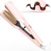 Waver Hair Tool,Mini Waver Curling Iron，Curling Iron Hair Crimper Waver，Ionic Deep Waver Curling Wand with Ceramic 2 Barrel for Women，Double Voltage, Easy to Use, Pink, 1.25 Inch