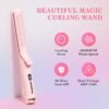 Hair Straightener Curler 2-in-1: 1.25" Flat Iron for Women - Curling Wand 360° Airflow Cooling Vents Titanium Ionic for Less Frizz - 5 Temps & Auto Off Dual Voltage (Pink)