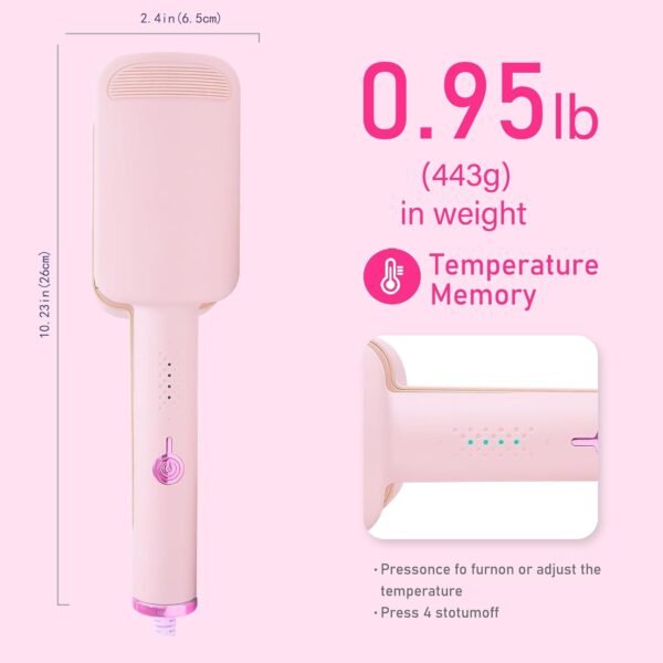 Waver Curling Iron Hair Crimper, Ionic Deep Waver Hair Curler Tool, Beach Waver Curling Wand, 2 in 1 straightener and curler with Ceramic 3 Barrel for Women, Dual Voltage, Anti-Scald, 1.25 Inch (Pink)