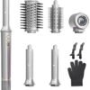5-in-1 Hot-Air Brush Styler & Dryer - No Heat Damage Auto Wrap Multistyler - 110,000 High Speed Fast Drying Blow Dryer Brush Set - Airbrush Hair Styler & Air Curler for Women Gray