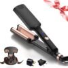 Crimper Hair Tool, Mini Hair Crimper for Women Heating up 390°F, Waver Curling Iron with Negative Ions, Double Voltage Crimping Iron for All Style (9.5 Inch/1.5 Inch)