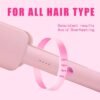 Waver Curling Iron Hair Crimper, Ionic Deep Waver Hair Curler Tool, Beach Waver Curling Wand, 2 in 1 straightener and curler with Ceramic 3 Barrel for Women, Dual Voltage, Anti-Scald, 1.25 Inch (Pink)