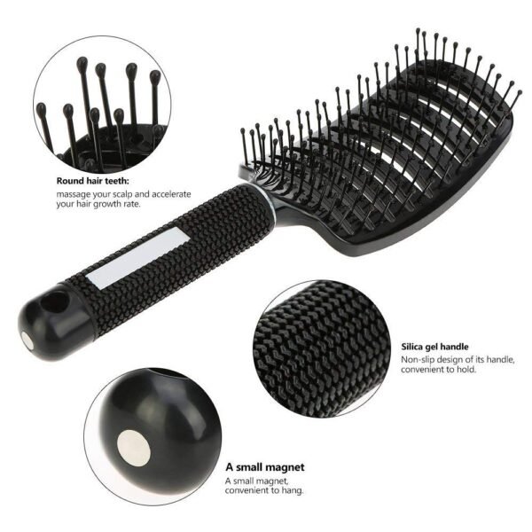 Vent Blow Dryer Hair Brush, Women Thick Long Curly Paddle Detangling Massage Brush, Fast Drying Straight Volume Comb, Curved Anti Static Styling Tool for Wet/Dry Hair
