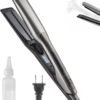 Hair Straightener and Curling Iron 2-in-1 Hair Straightener with Steam Styling Tool for Hair Straightening and Curls 2026 New Grey Ceramic Straightener and Curling Iron for Straight Curly