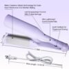 Beach Wave Curling Iron Deep Waver Hair Tool, Mermaid Hair Waver for Women Crimper, Anti-Scald, Dual Voltage, 1.4 Inch Ceramic Double Barrel Wavy Curling Iron, Purple