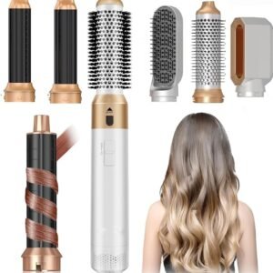 Hair Dryer Brush 5 in 1, Negative Ion Blow Dryer Brush Set - 110,000 RPM High-Speed Hot Air Brush Air Styler Curling Wrap Air Curler -Curling Iron Hair Styling Tool for Straight Curl Drying Smoothing
