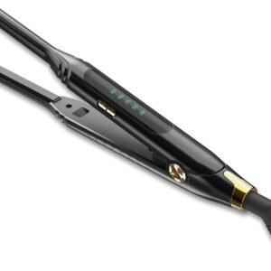 Pencil Flat Iron 3/10'' Small Flat Irons for Short Hair,Pixie Cut & Bangs,Hair Straightener for Edge with LED Display,Travel Mini Hair Straightener with Dual Voltage,Auto Shut Off（Black）