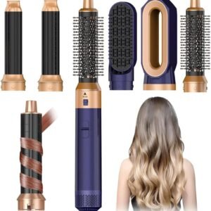 Hair Dryer Brush, 5 in 1 Multi Hair Styler, 110,000 RPM High-Speed Negative Ionic Hair Dryer Fast Drying- Professional Blow Dryer Brush for Curling Volumizing Straightening Waves Styling - Salon Tools