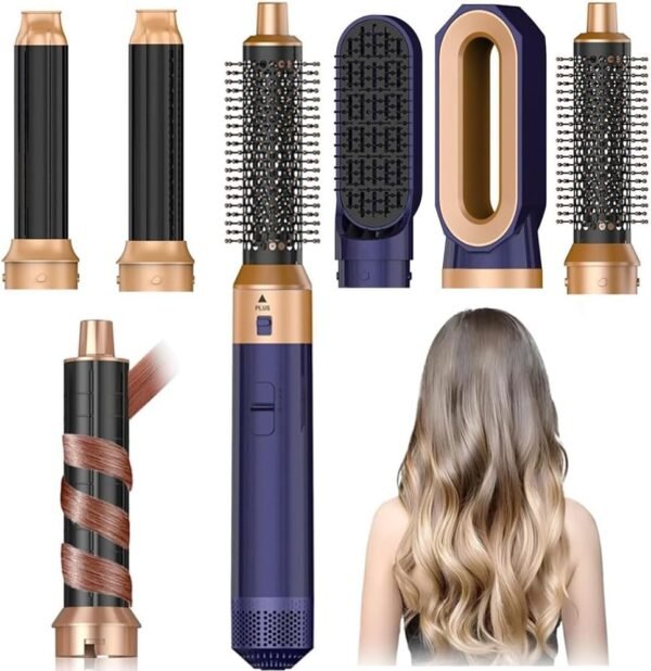 Hair Dryer Brush, 5 in 1 Multi Hair Styler, 110,000 RPM High-Speed Negative Ionic Hair Dryer Fast Drying- Professional Blow Dryer Brush for Curling Volumizing Straightening Waves Styling - Salon Tools