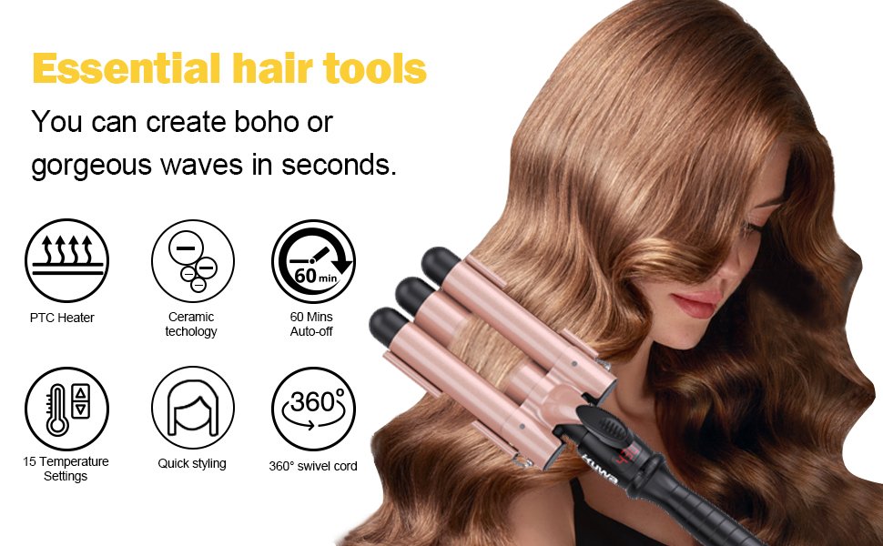 hair waver，3 barrel curling iron，waver hair tool