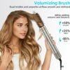 6-in-1 Hair Styler, Hair Dryer, Multi-Function Hot Air Brush Set, Ionic Blow Dryer with Interchangeable Attachments for Curling, Straightening, Volumizing, Fast Drying,Gifts for Women(Champagne Gold)