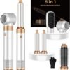 5 in 1 Hair Dryer Brush Set,Professional Negative Ionic Hot Air Styler, Air Curling Wrap Styler,Detachable Blow Dryer Brush With Auto Wrap Curlers,Hair Styling Tools For Straight/Curl/Drying/Smoothing