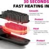 Hair Straightener Brush - Portable, Fast-Heating Styling Tool with Protective Dust Cover - 3 Temperature Settings, 300 Million Negative Ions for Frizz-Free Styling On-The-Go & Travel