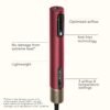 5-in-1 Hair Drying Wand, Straightener, and Styler, Ionic All-in-One Digital Motor Blow Dryer, Includes 4 High-Performance Attachments, Cherry Red