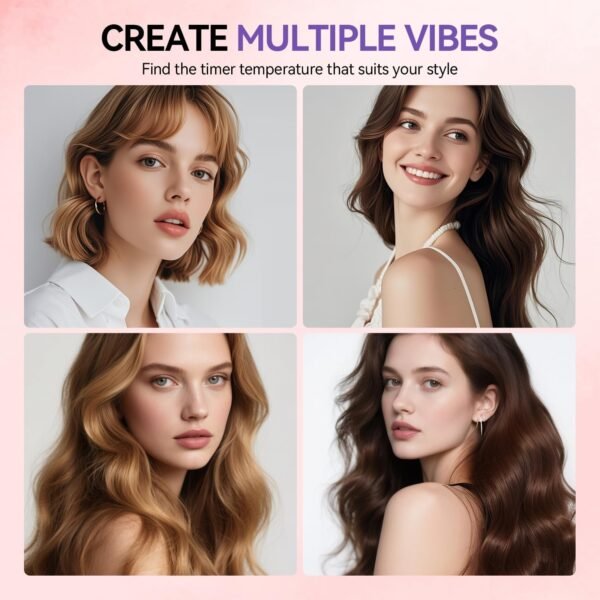 Hair Crimper Wave Curling Iron,Ionic Hair Waver for Short Hair,Ceramic 3 Barrel Beach Waves Crimper,Hair Deep Waver for Women,1.25 Inch