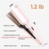 Waver Hair Tool,Mini Waver Curling Iron，Curling Iron Hair Crimper Waver，Ionic Deep Waver Curling Wand with Ceramic 2 Barrel for Women，Double Voltage, Easy to Use, Pink, 1.25 Inch