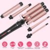 Curling Wand Set, Curling Iron Interchangeable 3 Barrel Wand Curler with Ceramic Tourmaline Professional 5 in 1 Wand Curling Iron,for Women with Curler and Waver