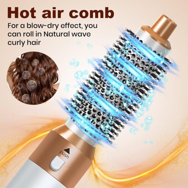 Hair Dryer Brush 5 in 1, Negative Ion Blow Dryer Brush Set - 110,000 RPM High-Speed Hot Air Brush Air Styler Curling Wrap Air Curler -Curling Iron Hair Styling Tool for Straight Curl Drying Smoothing