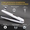 Cordless Hair Straightener Curler 2 in 1 Ceramic Flat Iron Mini Portable Fast Heating 30s 4500mAh Battery 4 Temp Adjustments LCD Display USB Rechargeable for Women Men with Pouch (White)