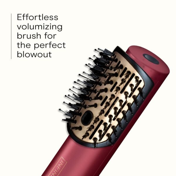 5-in-1 Hair Drying Wand, Straightener, and Styler, Ionic All-in-One Digital Motor Blow Dryer, Includes 4 High-Performance Attachments, Cherry Red
