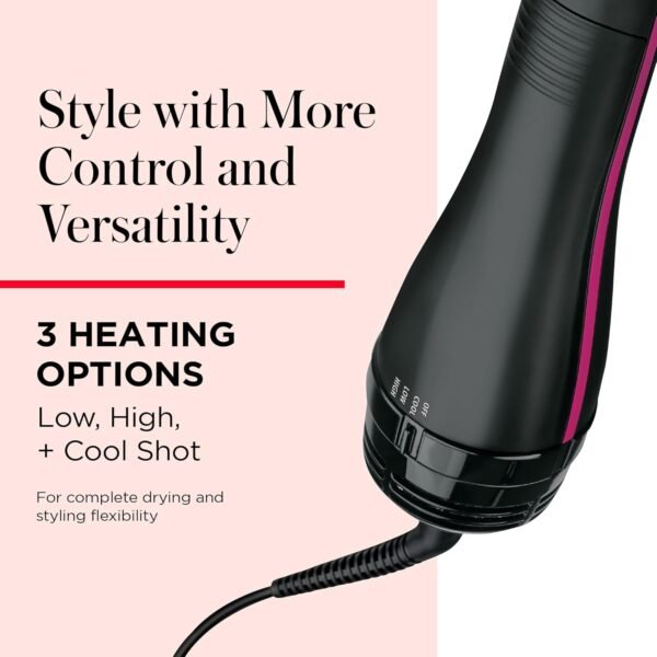 One-Step Hair Dryer and Styler, All-in-One Hair Brush Straightener for Salon-Quality Smooth & Straight Styles, Black