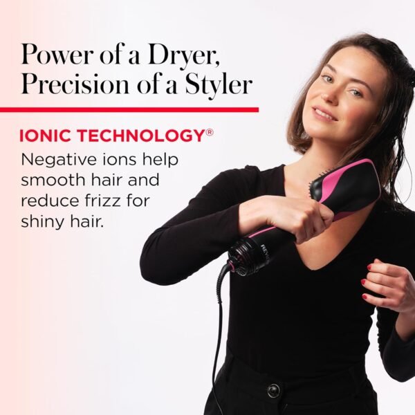 One-Step Hair Dryer and Styler, All-in-One Hair Brush Straightener for Salon-Quality Smooth & Straight Styles, Black