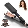 Crimper Hair Tool, Mini Hair Crimper for Women Heating up 390°F, Waver Curling Iron with Negative Ions, Double Voltage Crimping Iron for All Style (9.5 Inch/1.5 Inch)