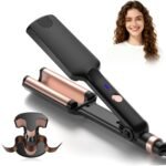 Crimper Hair Tool, Mini Hair Crimper for Women Heating up 390°F, Waver Curling Iron with Negative Ions, Double Voltage Crimping Iron for All Style (9.5 Inch/1.5 Inch)