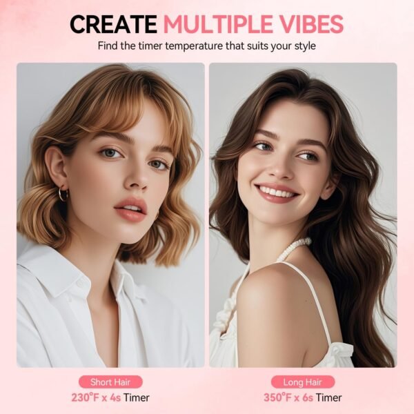 Hair Crimper Wave Curling Iron,Ionic Hair Waver for Short Hair,Ceramic 3 Barrel Beach Waves Crimper,Hair Deep Waver for Women,1.25 Inch