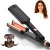 Crimper Hair Tool, Mini Hair Crimper for Women Heating up 390°F, Waver Curling Iron with Europe UK Adapter Plug, Double Voltage Crimping Iron for All Style (9.5 Inch/1.5 Inch)