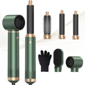 5 in 1 Blow Dryer Brush, Negative Ion Hair Dryer Brush Set Upgrade Hot Air Brush Air Styler Curling Wrap Air Curler, Curling Iron Hair Styling Tools As A Gift for Straight/Curl/Drying/Smoothing