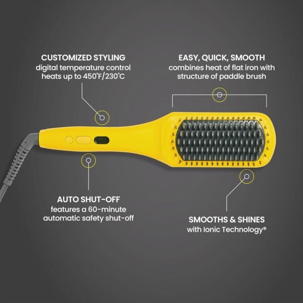 The Brush Crush Heated Straightening Brush – Hair Dryer Straightener for Smooth, Frizz-Free Hair – Salon-Quality Blowout