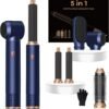5 in 1 Hair Dryer Brush Set,Professional Negative Ionic Hot Air Styler, Air Curling Wrap Styler,Detachable Blow Dryer Brush With Auto Wrap Curlers,Hair Styling Tools For Straight/Curl/Drying/Smoothing