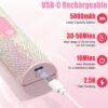 2-in-1 Cordless Hair Straightener Curler, 2S Rapid Preheating Titanium Flat Iron, 5000mAh USB-C Rechargeable Mini Travel Styling Tool, LCD 3 Temp Settings for Women (Pink, FCC-Certified)