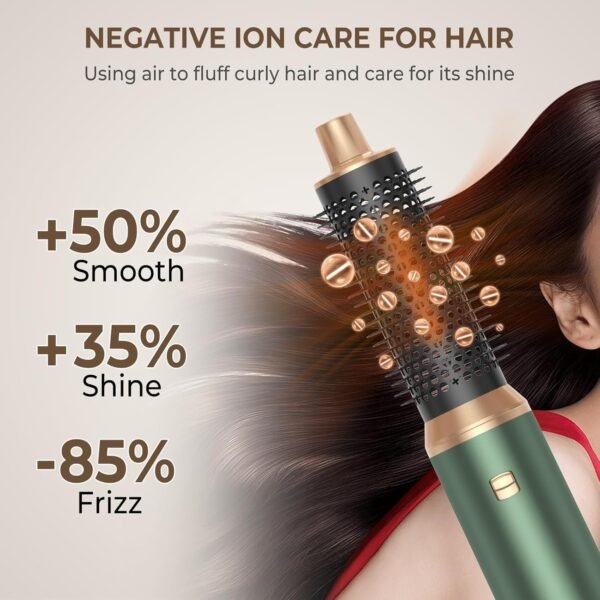 5 in 1 Blow Dryer Brush, Negative Ion Hair Dryer Brush Set Upgrade Hot Air Brush Air Styler Curling Wrap Air Curler, Curling Iron Hair Styling Tools As A Gift for Straight/Curl/Drying/Smoothing