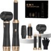 Hair Dryer Brush 5 in 1, Blow Dryer Brush Set with Air Curler Wrap Hair Styler, Negative Ionic Blow Dry Brush, Detachable Hair Tool for Curling, Volumizer,Straightener,Drying