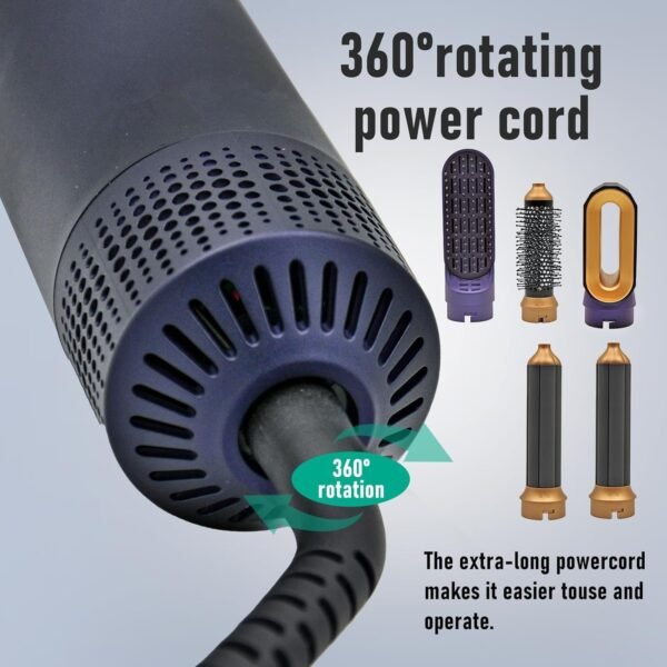 Hair Dryer Brush, 5 in 1 Multi Hair Styler, 110,000 RPM High-Speed Negative Ionic Hair Dryer Fast Drying- Professional Blow Dryer Brush for Curling Volumizing Straightening Waves Styling - Salon Tools