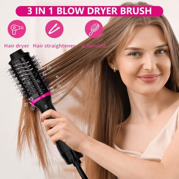 Hair Dryer Blow Dryer Brush in One, Professional Hot Air Brush 4 in 1 One Step Hair Dryer and Styler Volumizer with Negative Ion for Drying, Straightening, Salon for All Hair Types
