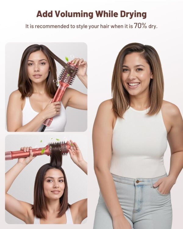 5 in 1 High-Speed Hair Dryer Brush - Hot Air Styler & Hair Styler, Fast Drying Blow Dryer Brush No Heat Damage Multi-Styler Auto Wrap Curlers for Volumizing Curl Straighten Frizz-Free