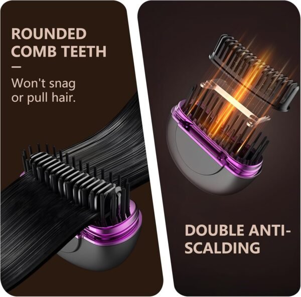 Cordless Mini Hair Straightener, 3-Speed Temperature Control & Fast Heating, Rechargeable Portable 2-in-1 Styling Tool, Heat-Resistant Anti-Scald Shell, Lightweight for Travel & Home Use