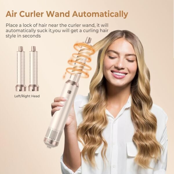 5 in 1 Hair Dryer Brush Set, Negative Ion Blow Dryer Brush Upgrade Hot Air Brush Air Styler Curling Wrap Air Curler, Curling Iron Hair Styling Tools As A Gift for Straight/Curl/Drying/Smoothing