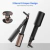Crimper Hair Tool, Mini Hair Crimper for Women Heating up 390°F, Waver Curling Iron with Negative Ions, Double Voltage Crimping Iron for All Style (9.5 Inch/1.5 Inch)